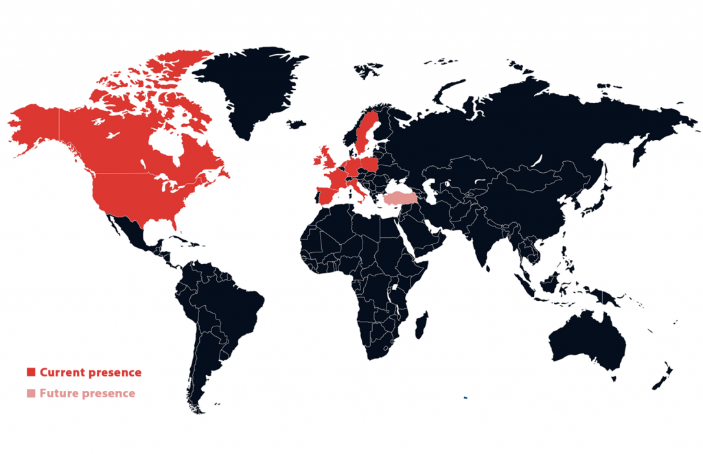 world map presence black red europe north america